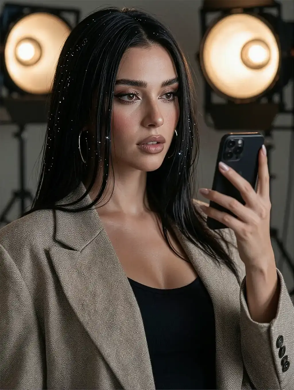 Fictional AI character featured on the first landing page, in a lamplit room